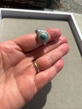 Lia Sophia Silver Ring with Teal Stone - Women's Fashion Ring